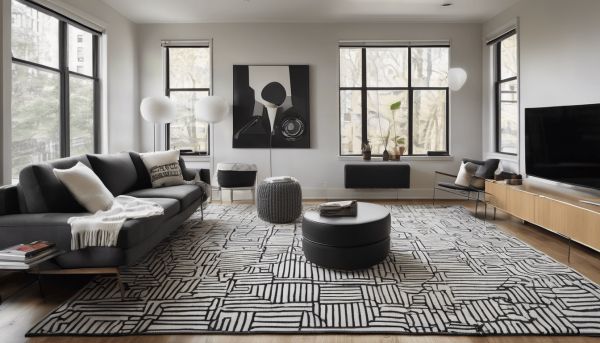 Tapis noir et blanc : guide complet pour bien choisir et intégrer dans votre décor
